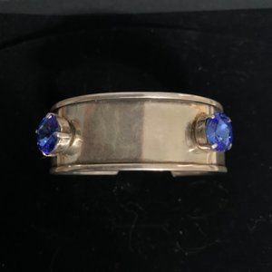 Sterling Silver and Blue Lapis Cuff Bracelet